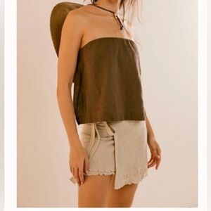Free People Linen Sweater Mini Skirt